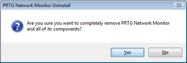 Uninstall PRTG Network Monitor Step 1